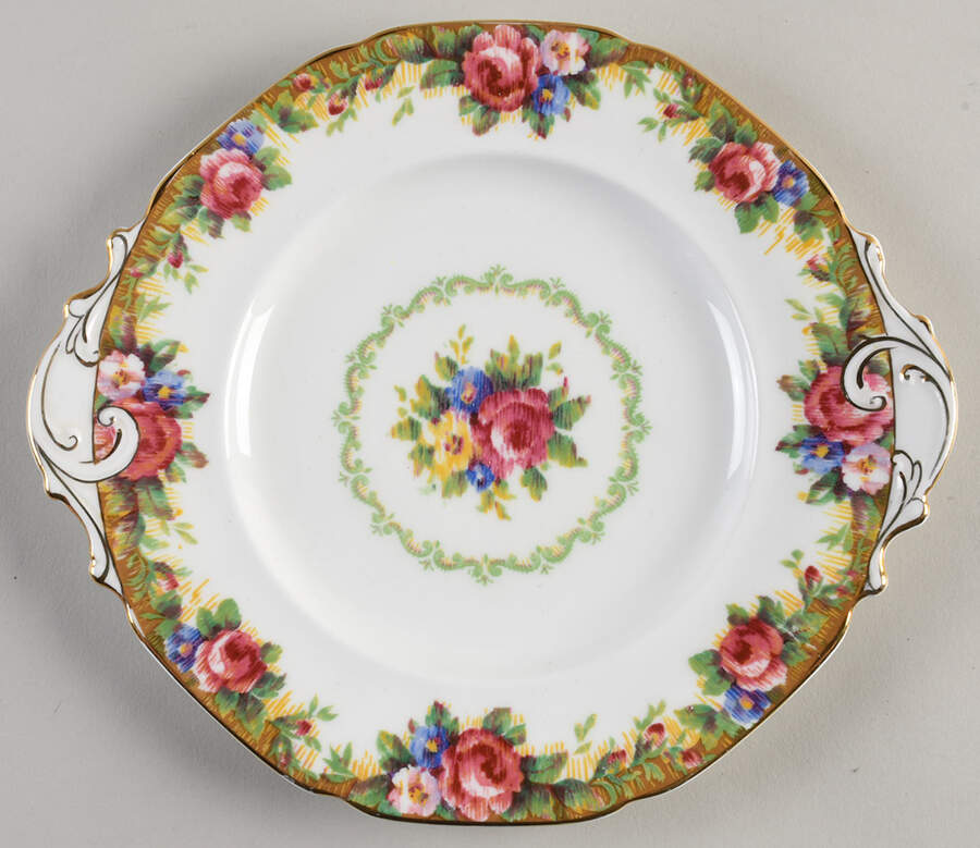 Tapestry Rose White Handled Cake Plate by Paragon-1