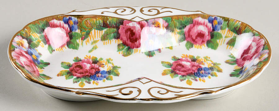 Tapestry Rose White Tray for Mini Creamer & Open Sugar by Paragon-1