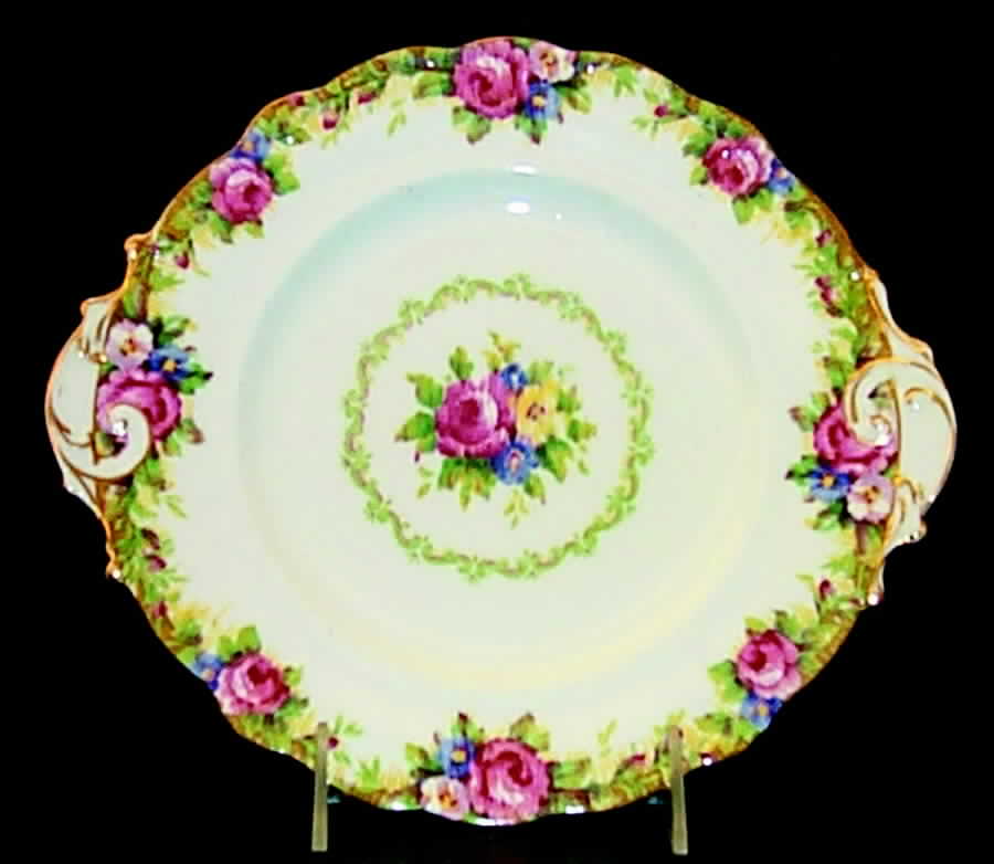 Tapestry Rose White Handled Cake Plate by Paragon-1