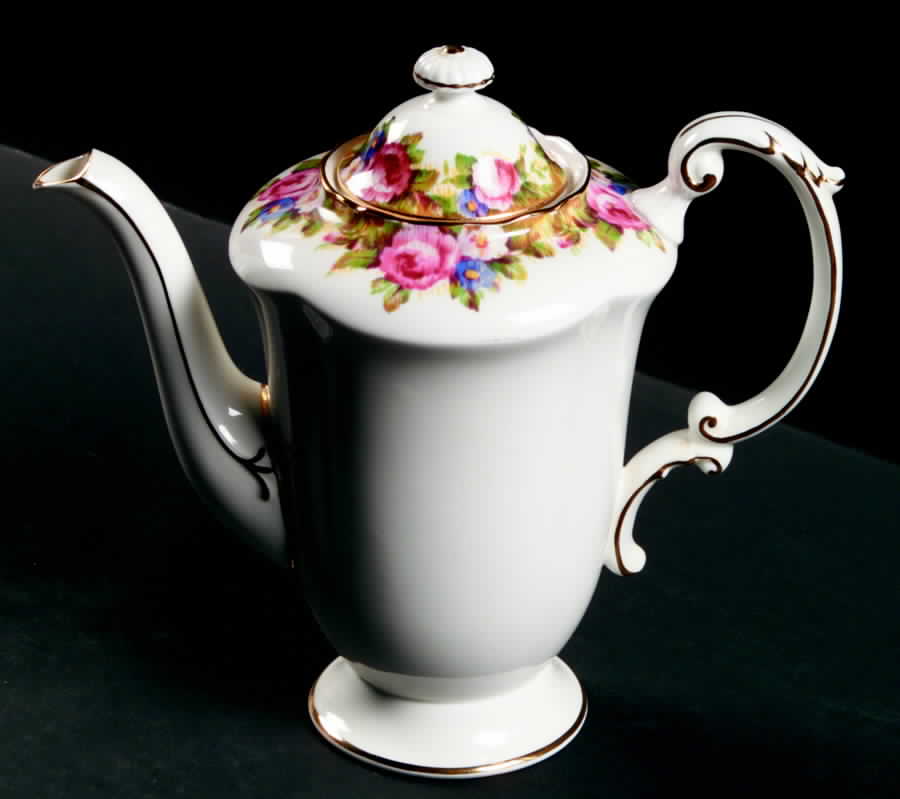 Tapestry Rose White Coffee Pot & Lid by Paragon-1