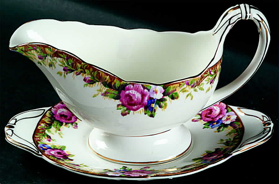 Tapestry Rose White Gravy Boat by Paragon-1