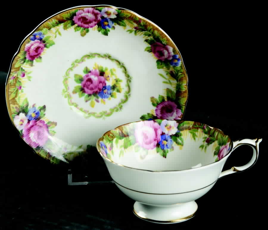 Tapestry Rose White Footed Cup & Saucer Set by Paragon-1