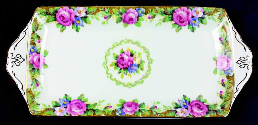 Tapestry Rose White Tray for Creamer & Sugar with Lid by Paragon-1