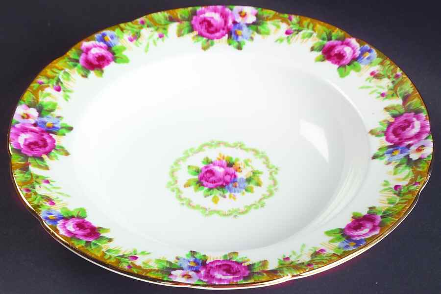 Tapestry Rose White Rim Soup Bowl by Paragon-1