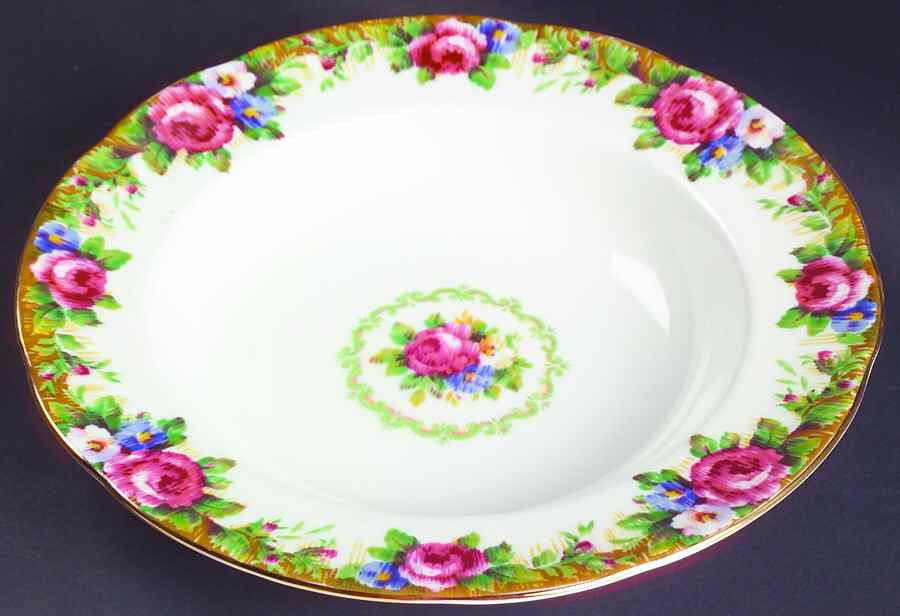 Tapestry Rose White Rim Soup Bowl by Paragon-1