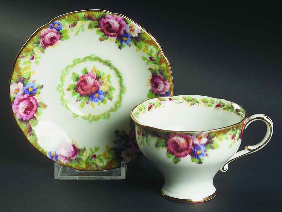 Tapestry Rose White Footed Demitasse Cup & Saucer Set by Paragon-1