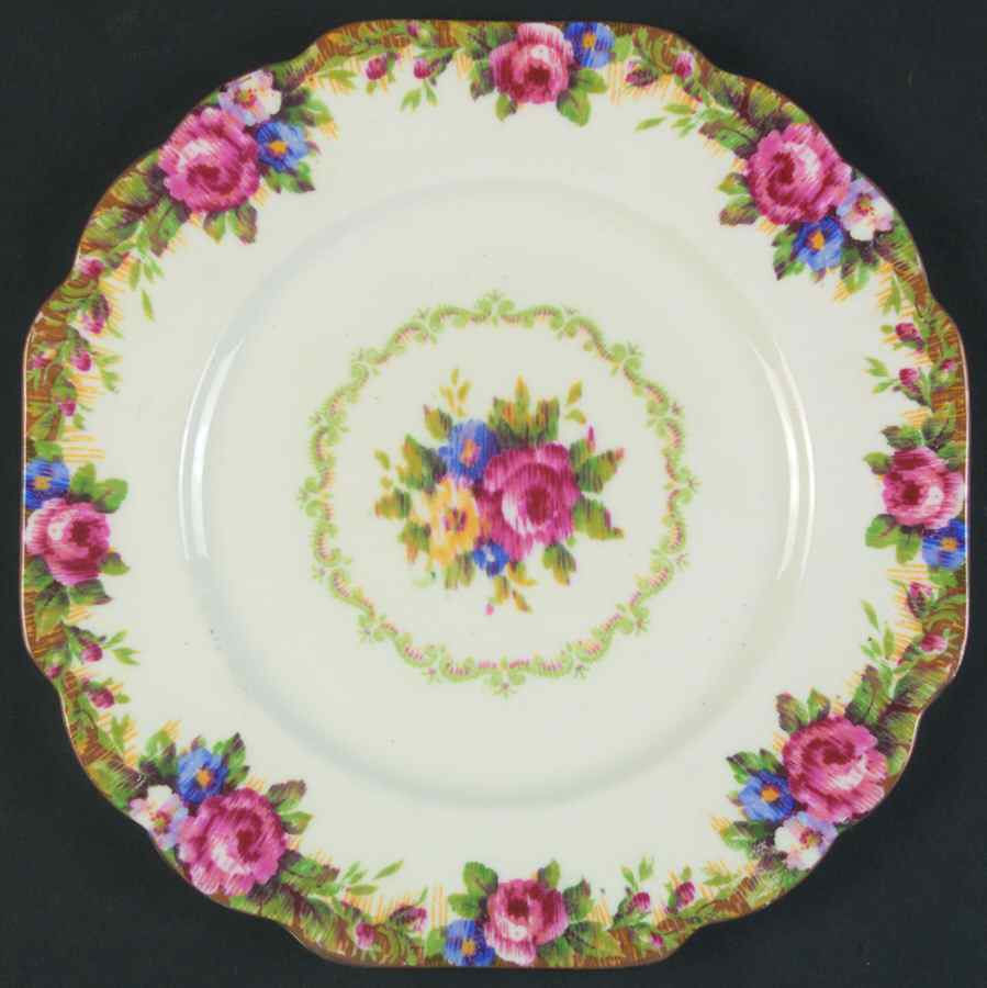 Tapestry Rose White Square Salad Plate by Paragon-1