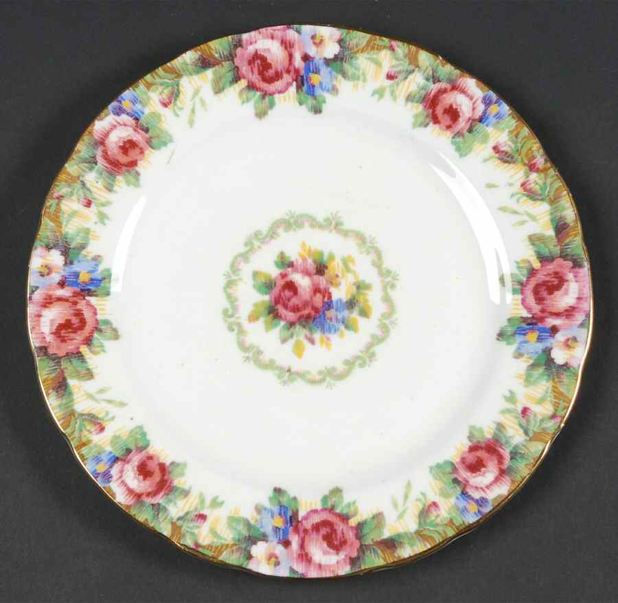 Tapestry Rose White Dessert/Pie Plate by Paragon-1