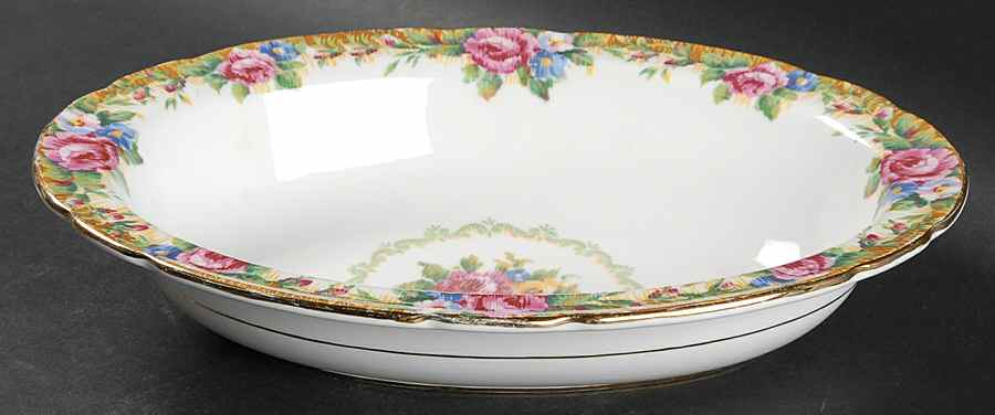Tapestry Rose White 10" Oval Vegetable Bowl by Paragon-1