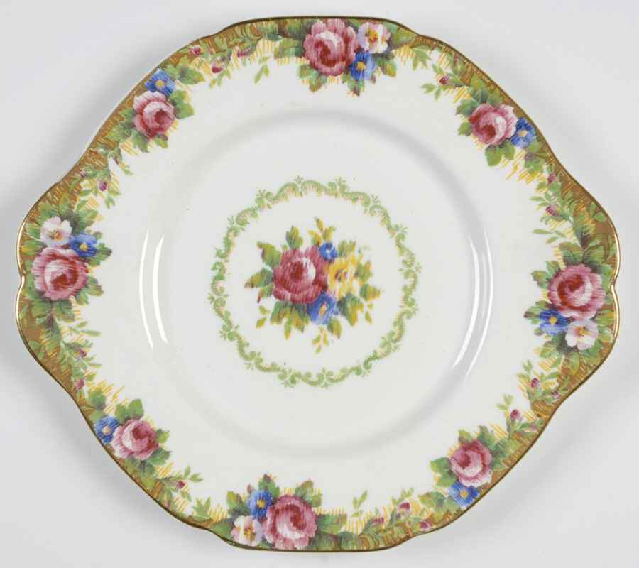 Tapestry Rose White Handled Cake Plate by Paragon-1