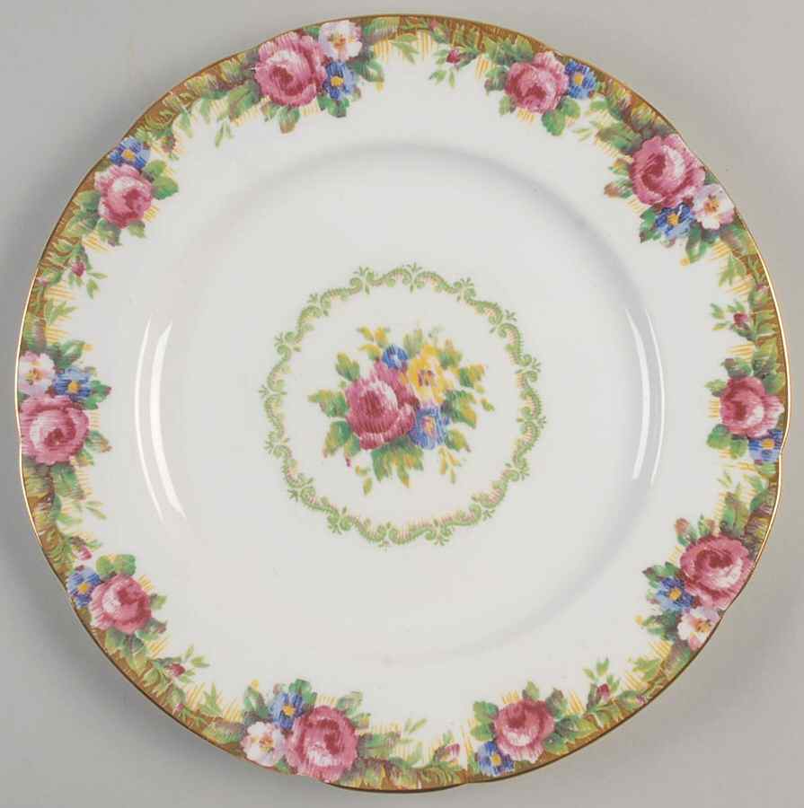 Tapestry Rose White Luncheon Plate by Paragon-1