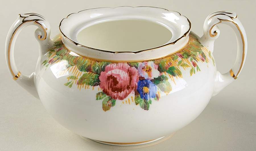 Tapestry Rose White Sugar Bowl No Lid by Paragon-1