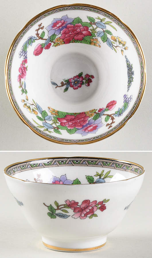 Tree of Kashmir (Gold Trim, Scalloped) Mini Open Sugar Bowl by Paragon-1