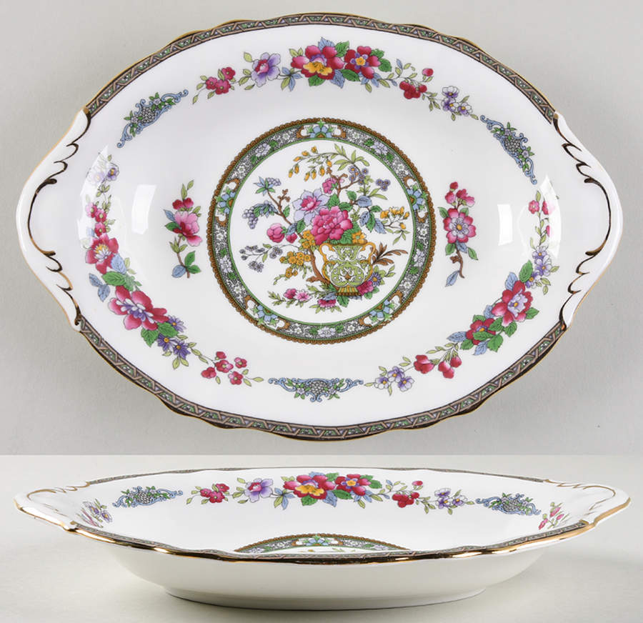 Tree of Kashmir (Gold Trim, Scalloped) Oval Supper Tray by Paragon-1