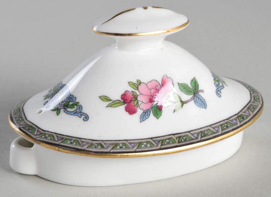 Tree of Kashmir (Gold Trim, Scalloped) Lid for Teapot by Paragon-1