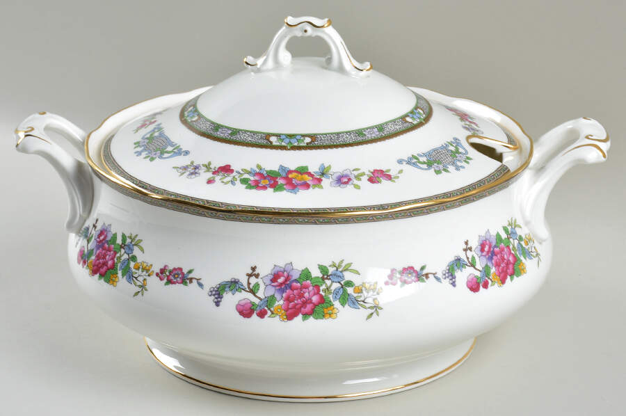Tree of Kashmir (Gold Trim, Scalloped) Tureen &  Lid by Paragon-1