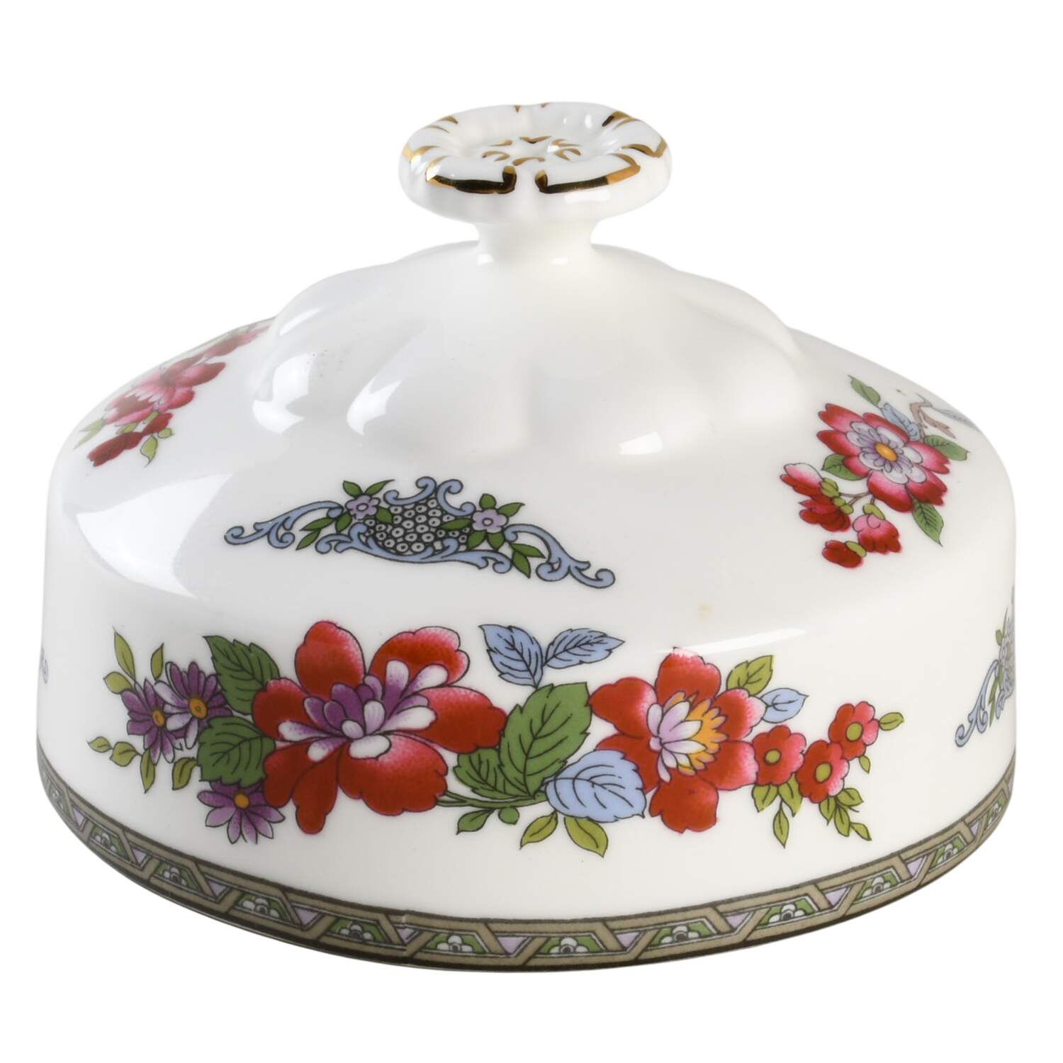 Tree of Kashmir (Gold Trim, Scalloped) Lid for Muffin Dish by Paragon-1