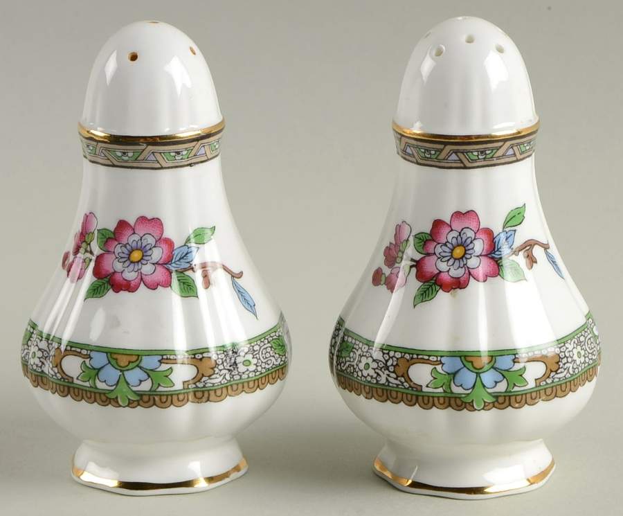 Tree of Kashmir (Gold Trim, Scalloped) Salt & Pepper Set by Paragon-1