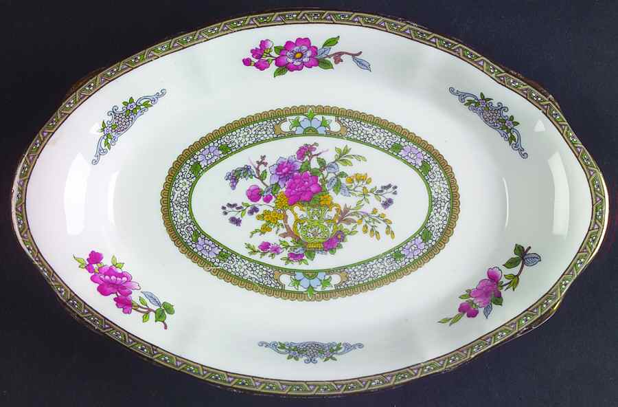 Tree of Kashmir (Gold Trim, Scalloped) Pickle Dish by Paragon-1