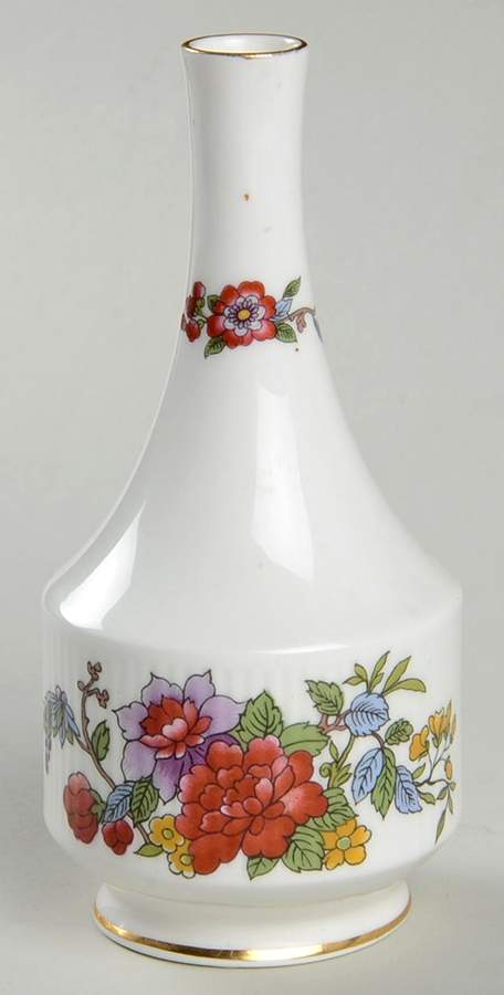 Tree of Kashmir (Gold Trim, Scalloped) 5" Bud Vase by Paragon-1