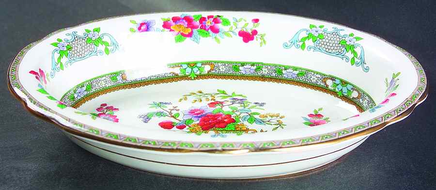 Tree of Kashmir (Gold Trim, Scalloped) 9" Oval Vegetable Bowl by Paragon-1