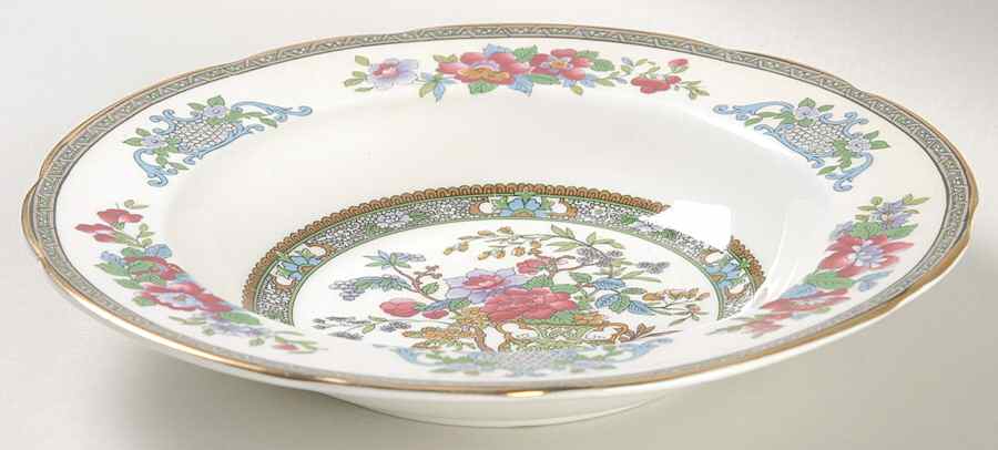 Tree of Kashmir (Gold Trim, Scalloped) Rim Soup Bowl by Paragon-1