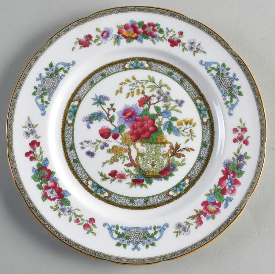 Tree of Kashmir (Mustard Trim, Scalloped) Luncheon Plate by Paragon-1