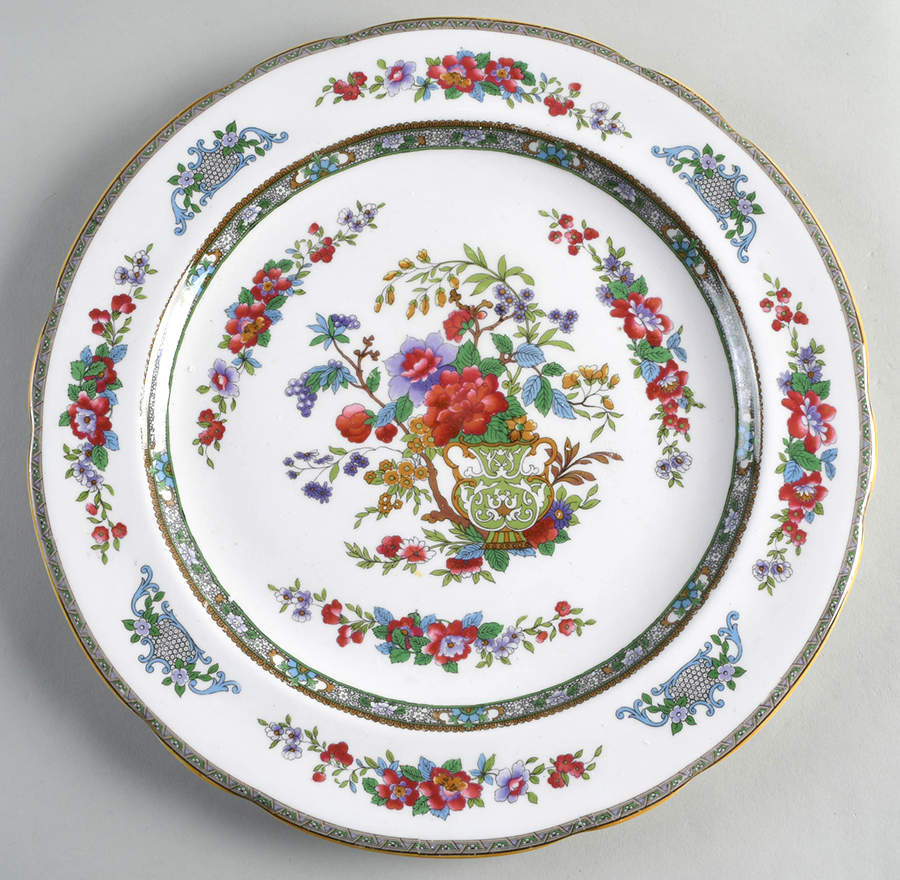 Tree of Kashmir (Mustard Trim, Scalloped) 12" Chop Plate (Round Platter) by Paragon-1