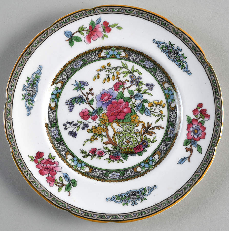 Tree of Kashmir (Mustard Trim, Scalloped) Bread & Butter Plate by Paragon-1