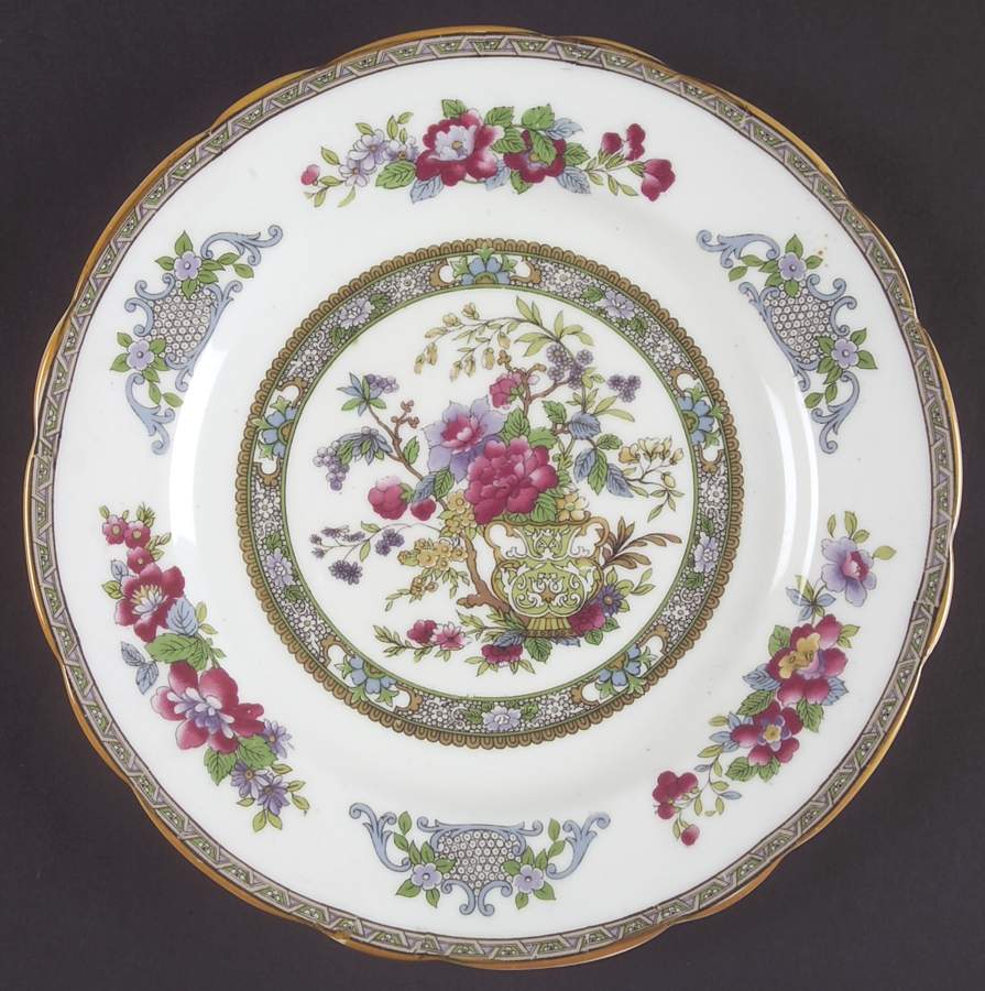 Tree of Kashmir (Mustard Trim, Scalloped) Salad Plate by Paragon-1