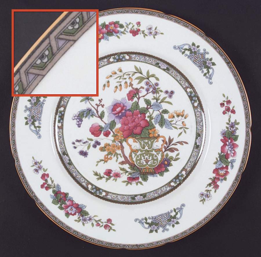 Tree of Kashmir (Mustard Trim, Scalloped) Dinner Plate by Paragon-1