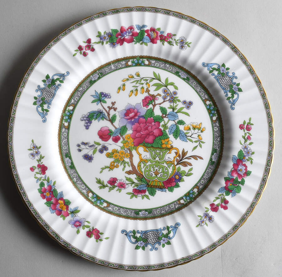 Tree of Kashmir (Gold Trim, Fluted) Large Dinner Plate by Paragon-1