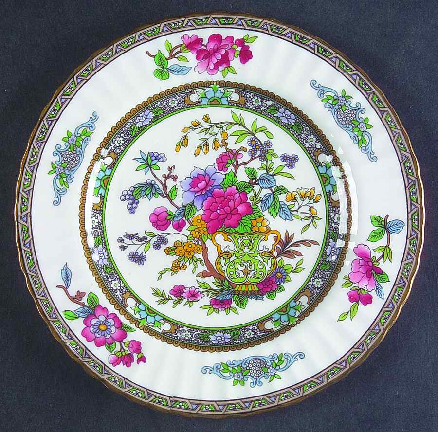 Tree of Kashmir (Gold Trim, Fluted) Bread & Butter Plate by Paragon-1