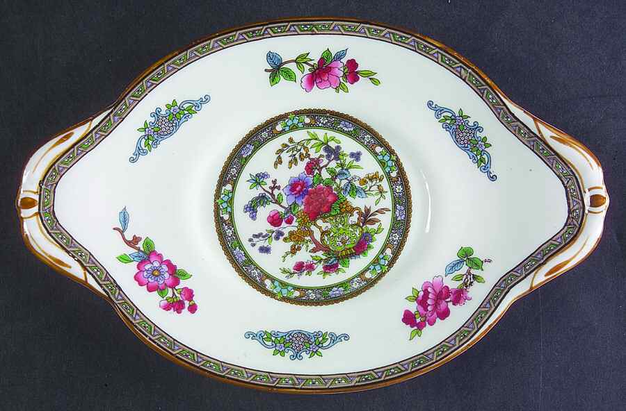 Tree of Kashmir (Mustard Trim, Smooth) Underplate for Gravy Boat by Paragon-1