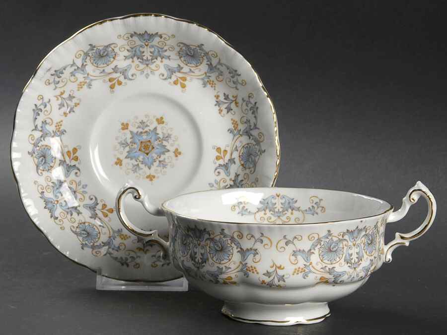 Tuscany Footed Cream Soup Bowl & Saucer Set by Paragon-1