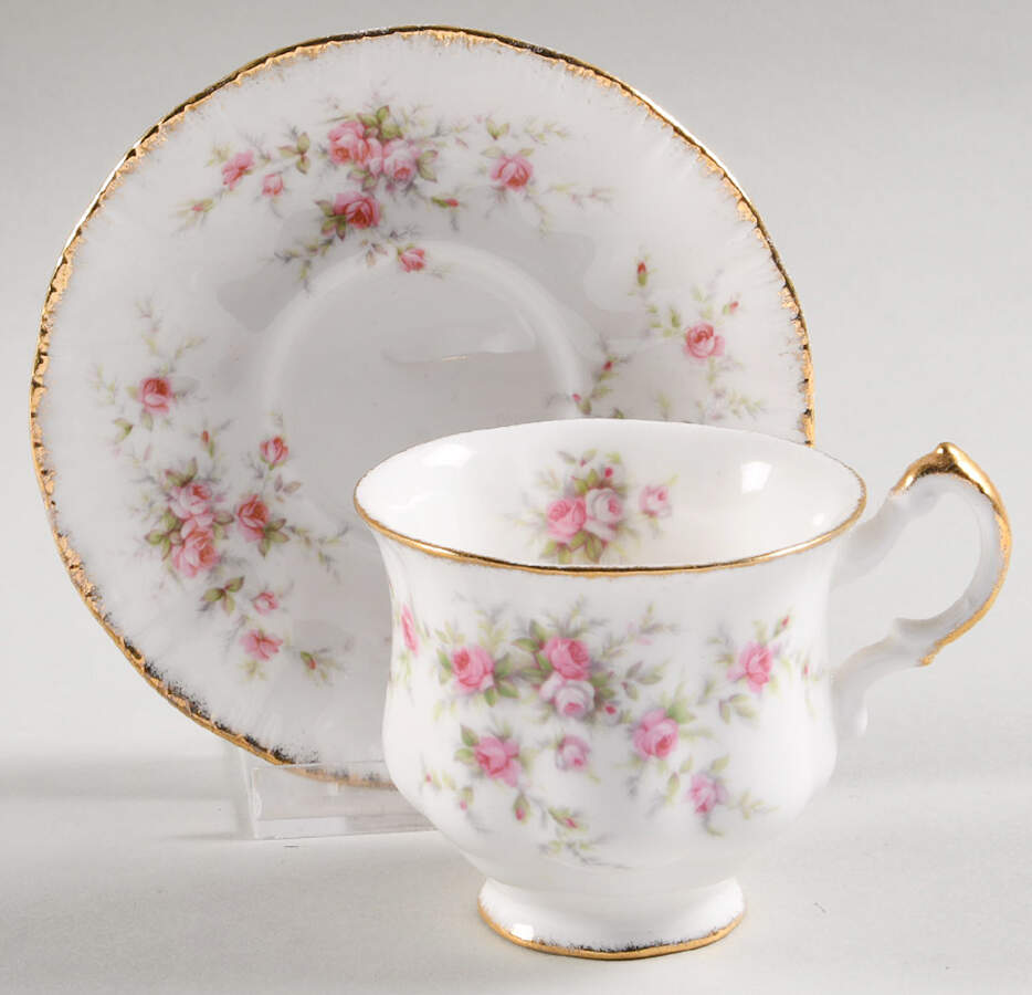 Victoriana Rose Footed Demitasse Cup & Saucer Set by Paragon-1