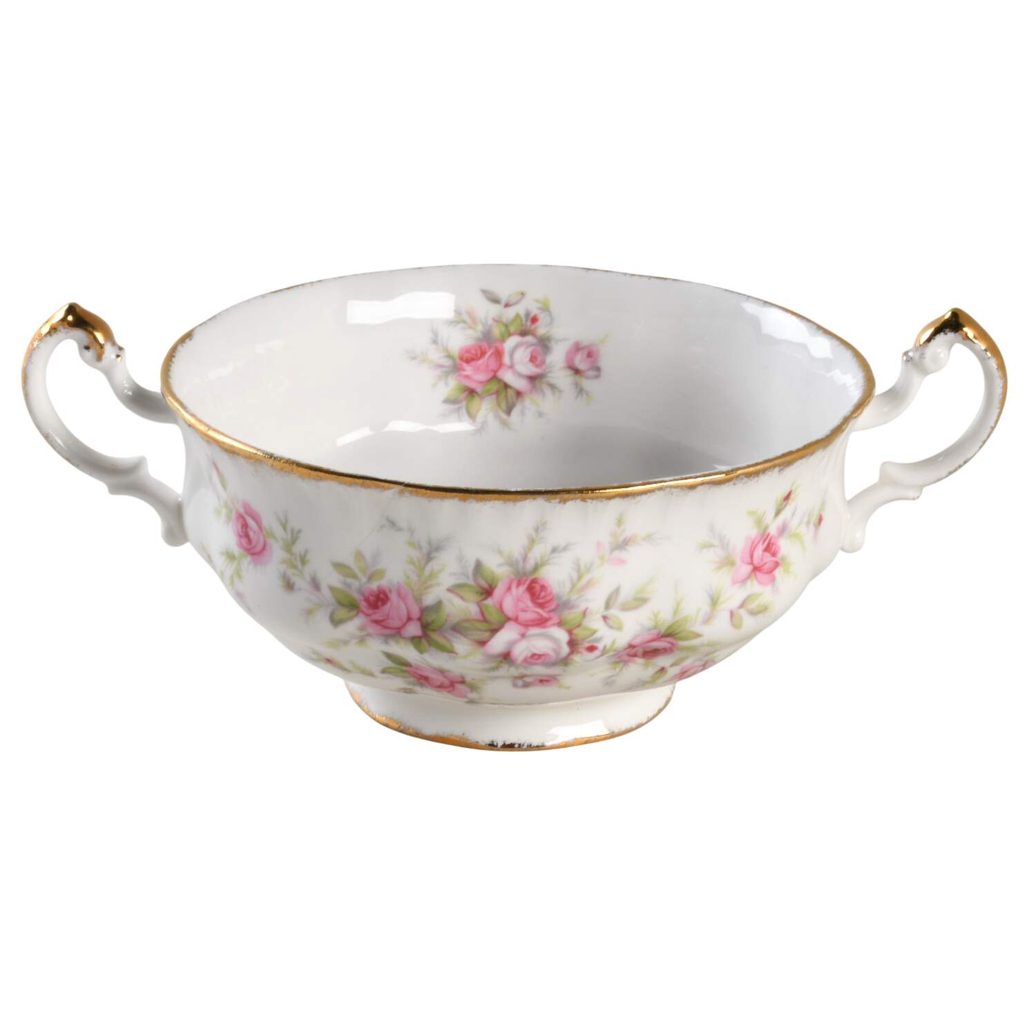 Victoriana Rose Footed Cream Soup Bowl by Paragon-1