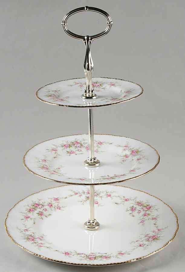 Victoriana Rose 3-Tiered Serving Tray (DP, SP, BB) by Paragon-1