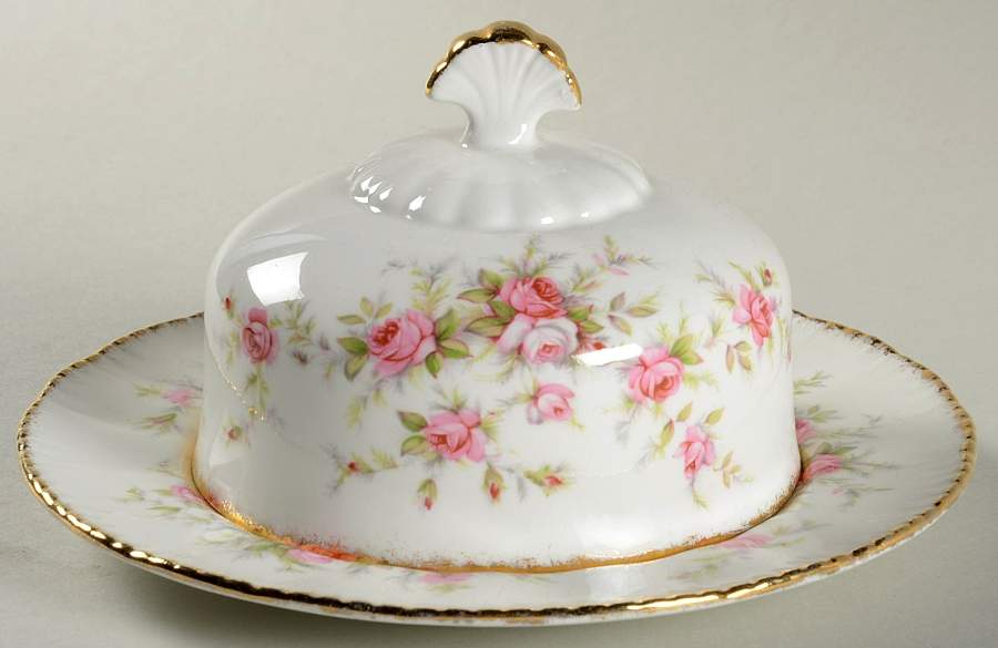 Victoriana Rose Round Covered Butter by Paragon-1