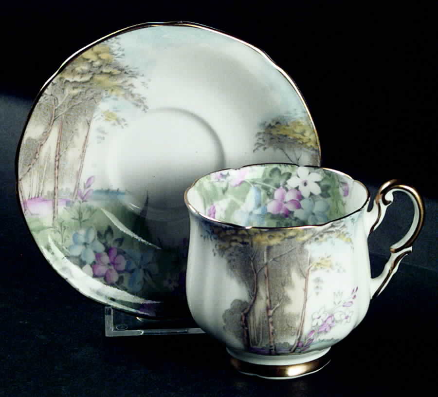 Woodland Bluebell Footed Cup & Saucer Set by Paragon-1