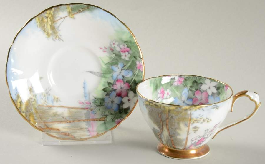 Woodland Bluebell Footed Demitasse Cup & Saucer Set by Paragon-1