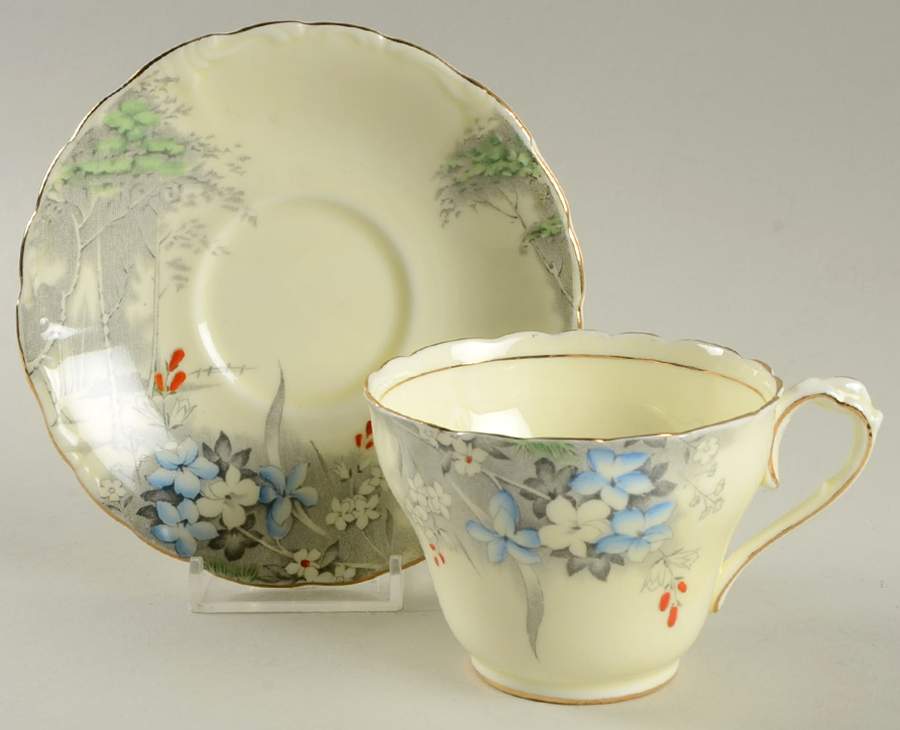 Woodland Bluebell Footed Cup & Saucer Set by Paragon-1
