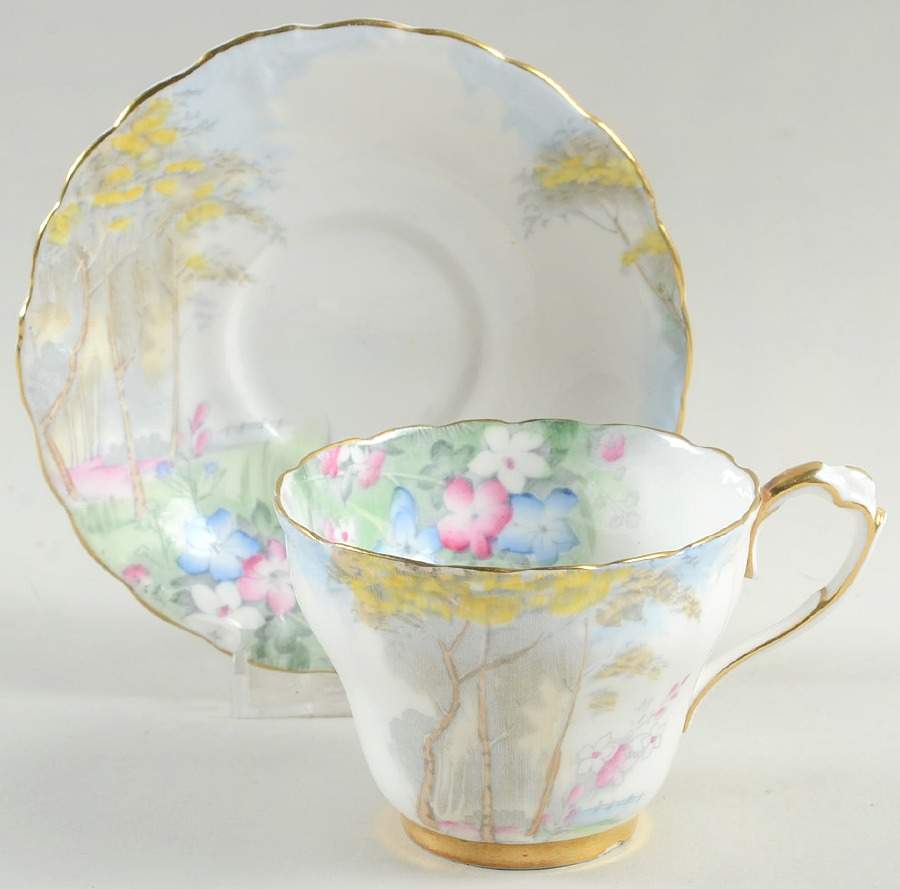 Woodland Bluebell Flat Cup & Saucer Set by Paragon-1