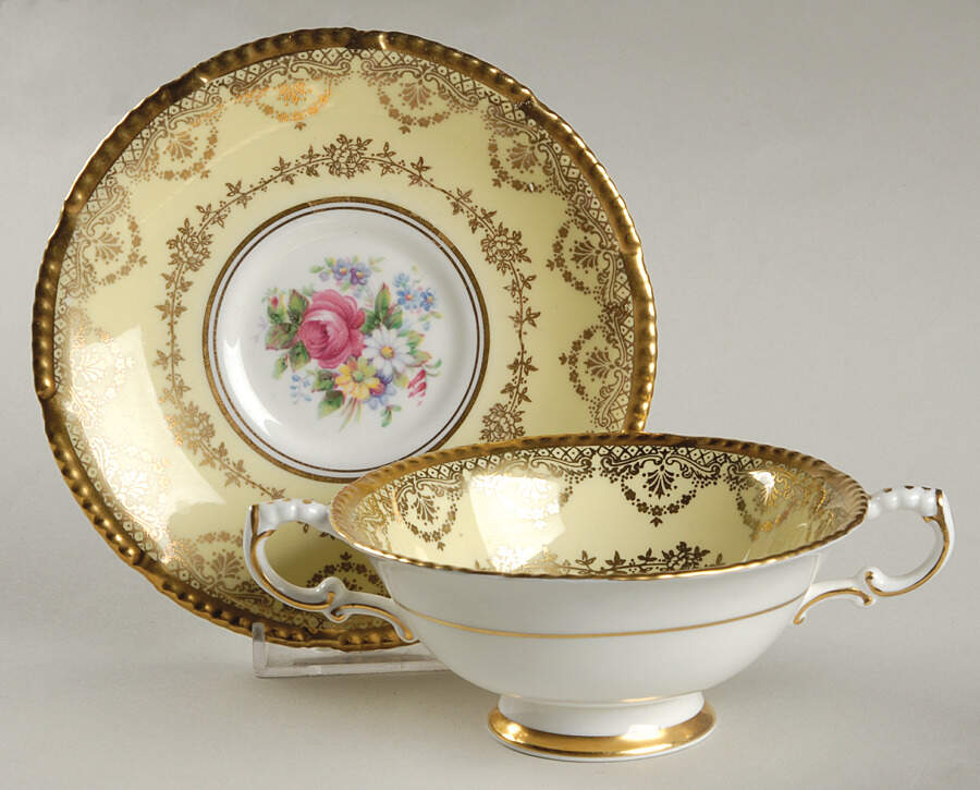 Z664 Footed Cream Soup Bowl & Saucer Set by Paragon-1