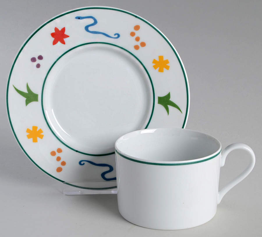 Safari Flat Cup & Saucer Set by Pottery Barn China-1