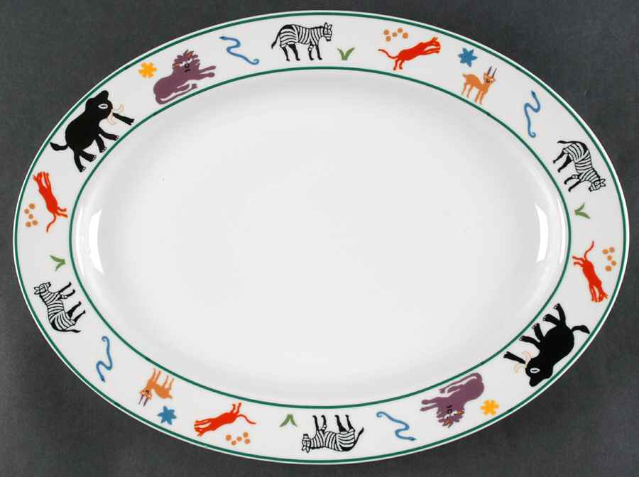 Safari 14" Oval Serving Platter by Pottery Barn China-1