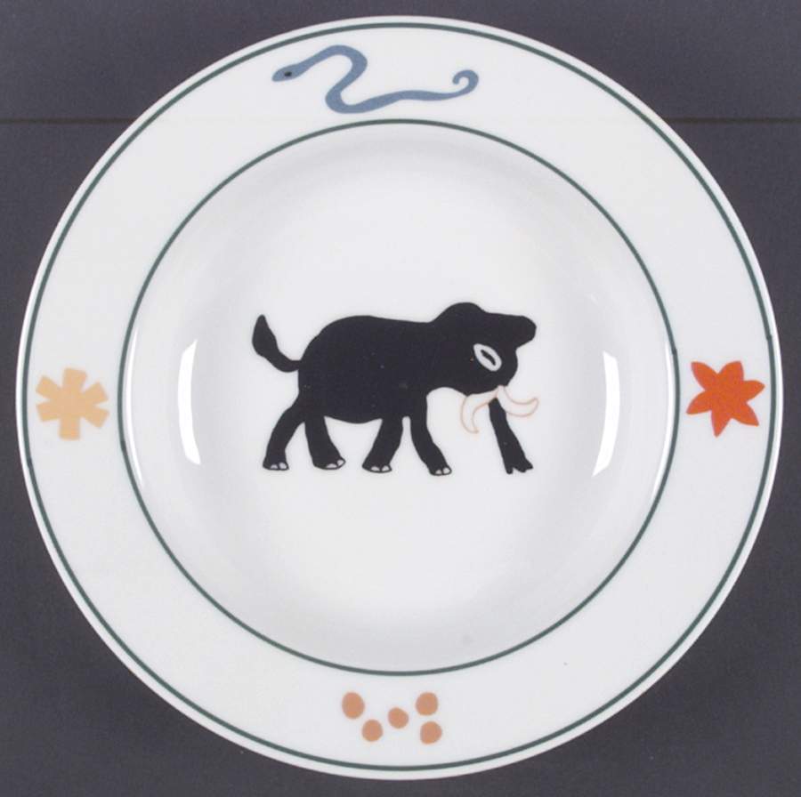 Safari Rim Soup Bowl by Pottery Barn China-1
