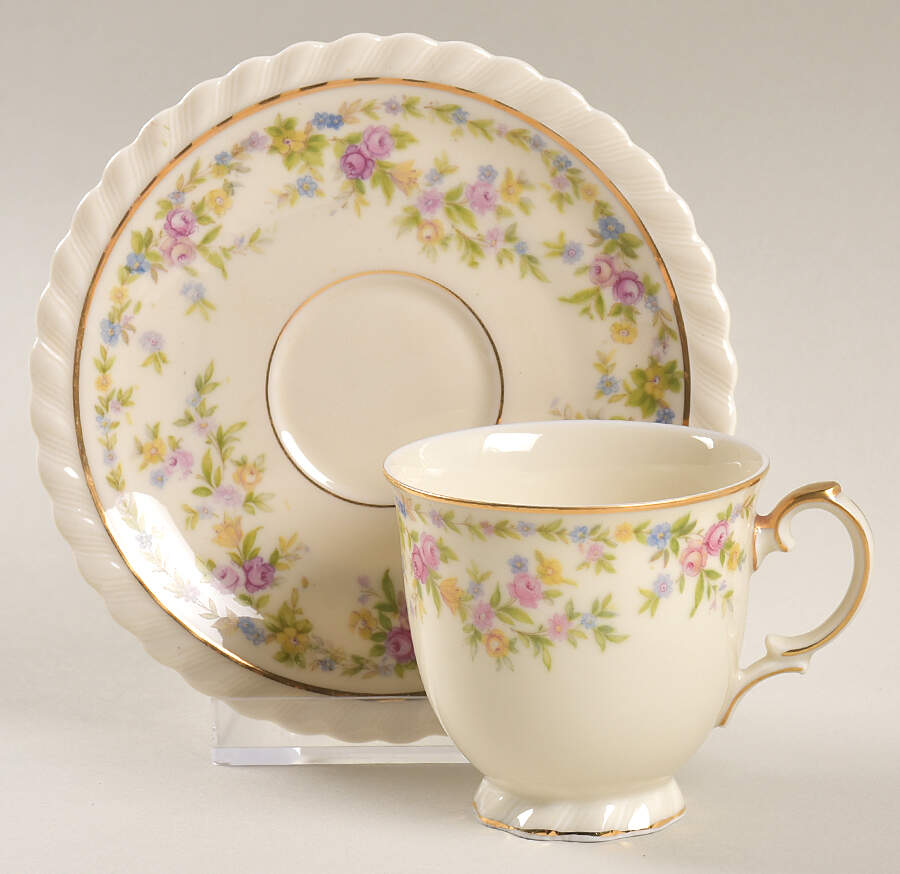 Chalfonte (Czech) Footed Demitasse Cup & Saucer Set by Princess (Bavaria, Czech)-1