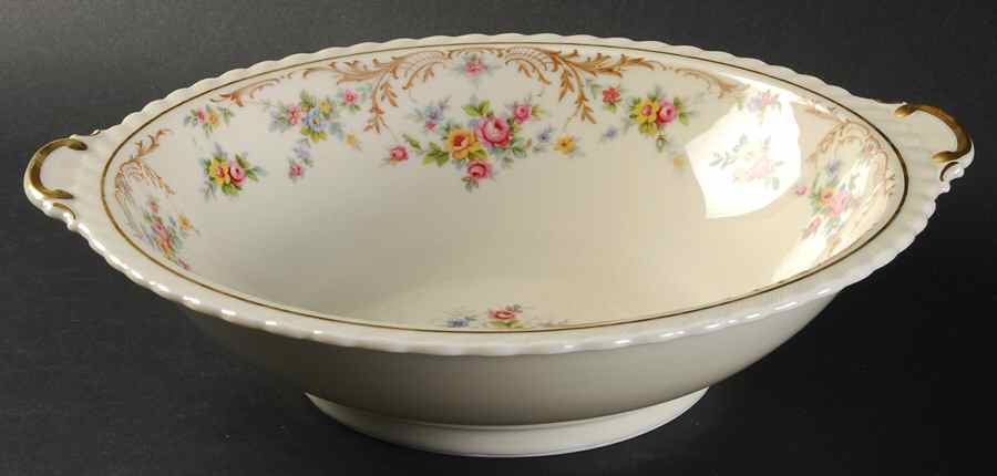 Garden Manor (Cream Background) 10" Round Vegetable Bowl by Princess (Bavaria, Czech)-1