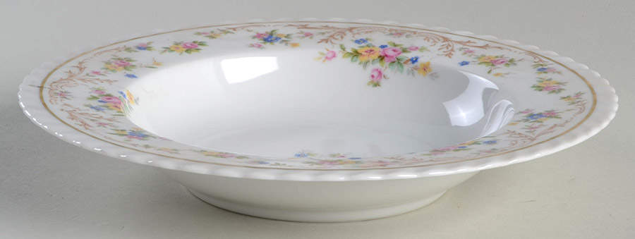 Garden Manor (White Background) Rim Soup Bowl by Princess (Bavaria, Czech)-1